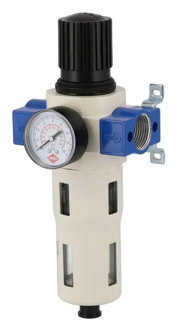 Airpress olie-/waterafscheider met reduceerventiel 1/4"