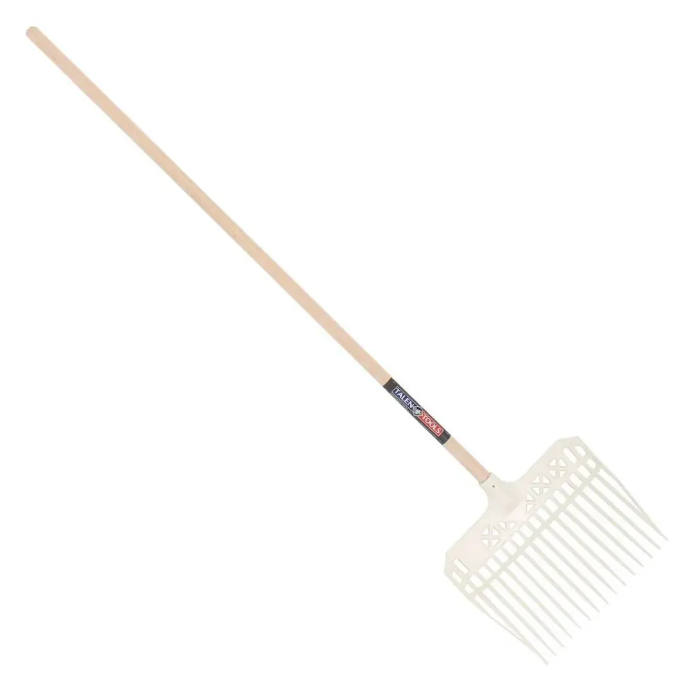 Talen Tools T52 paardenstalvork polycarbonaat, 40 cm, essenhouten steel 140 cm