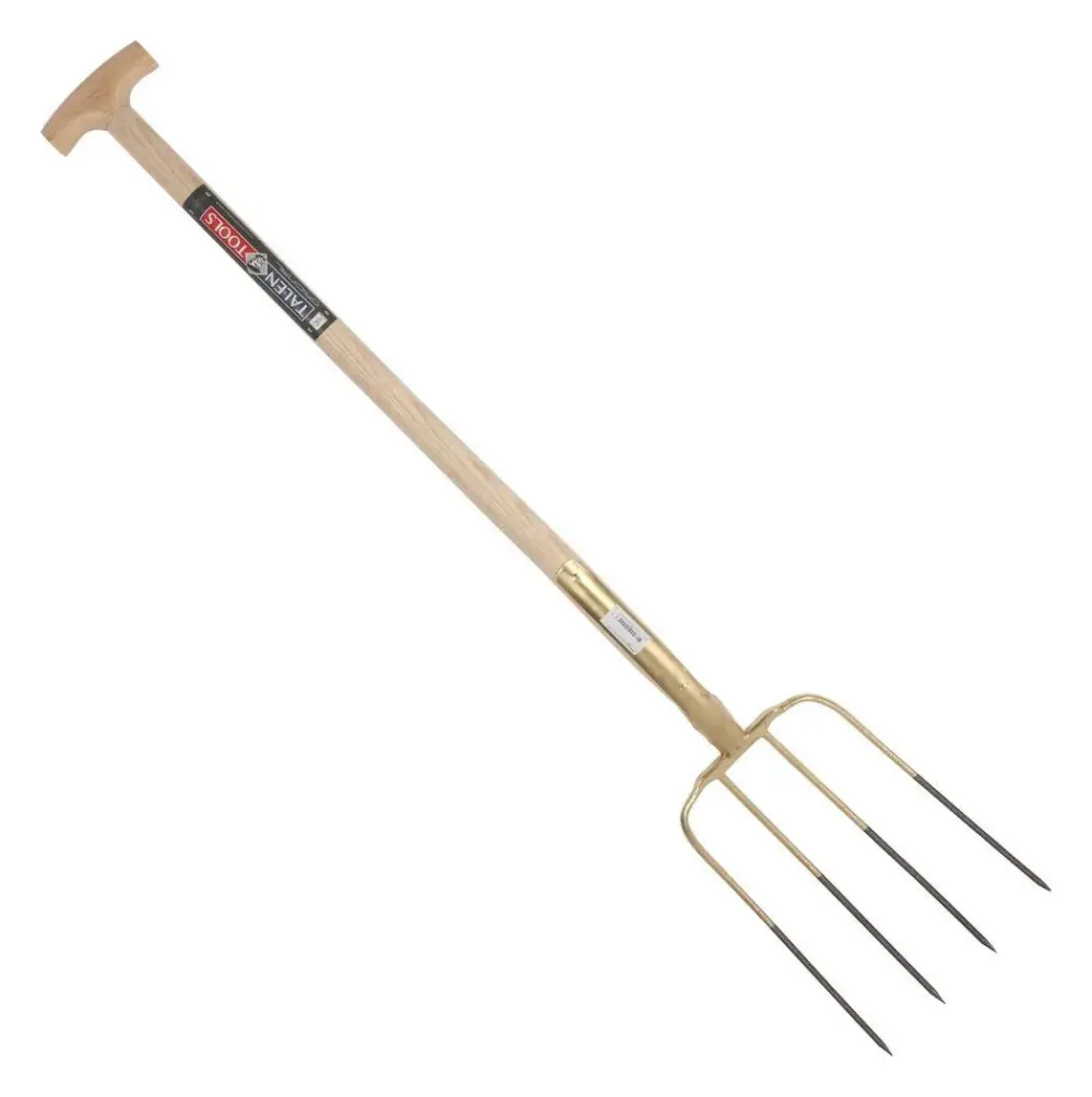 Talen Tools T9 mestvork professioneel, vaste veer, 4 tanden, essenhouten steel 85 cm