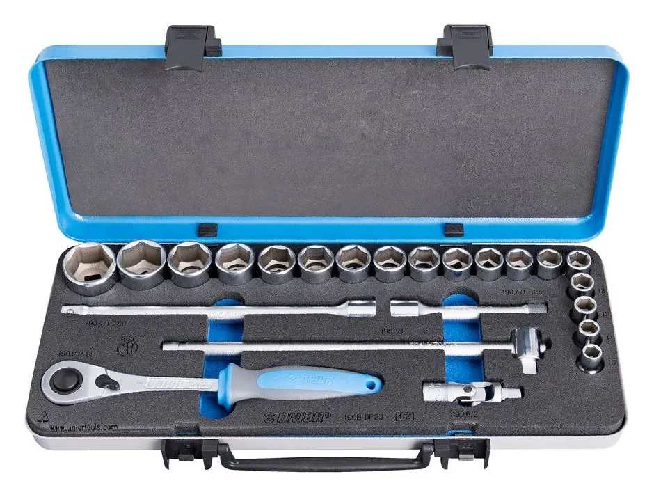 Unior 190BI6P23 dopsleutelset 1/2", 23-delig