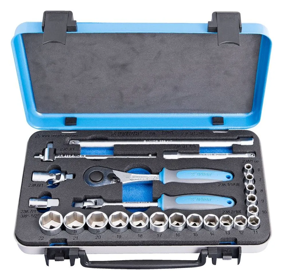 Unior 239A dopsleutelset 3/8", 24-delig